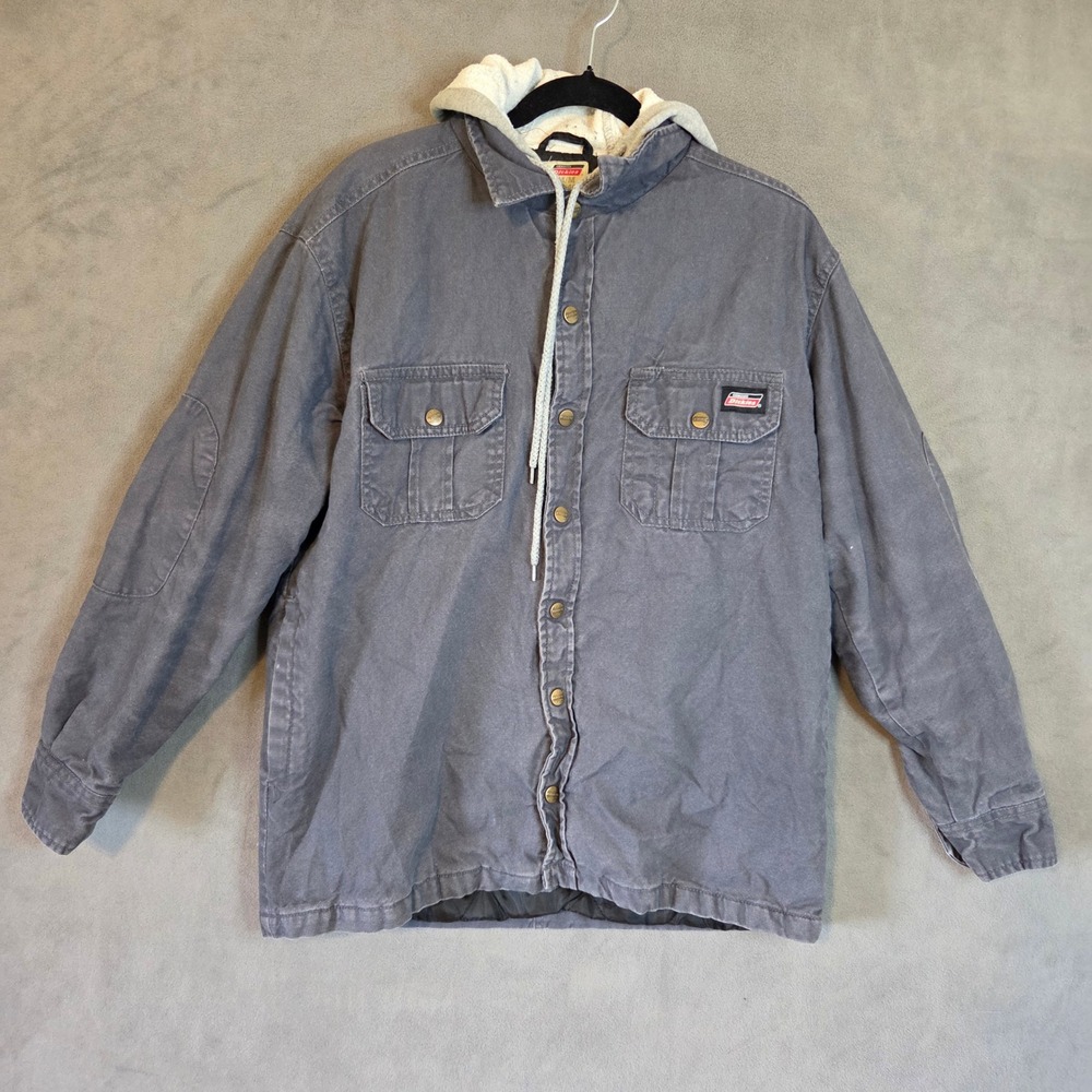 Dickies Canvas Hooded Work Jacket Men's Medium Quilted Lined Chore Coat Utility